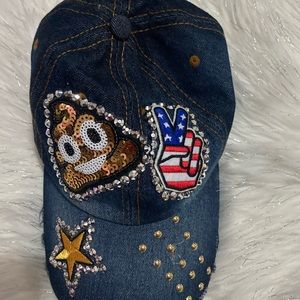 Emoji Rhinestone and Sequins Hat